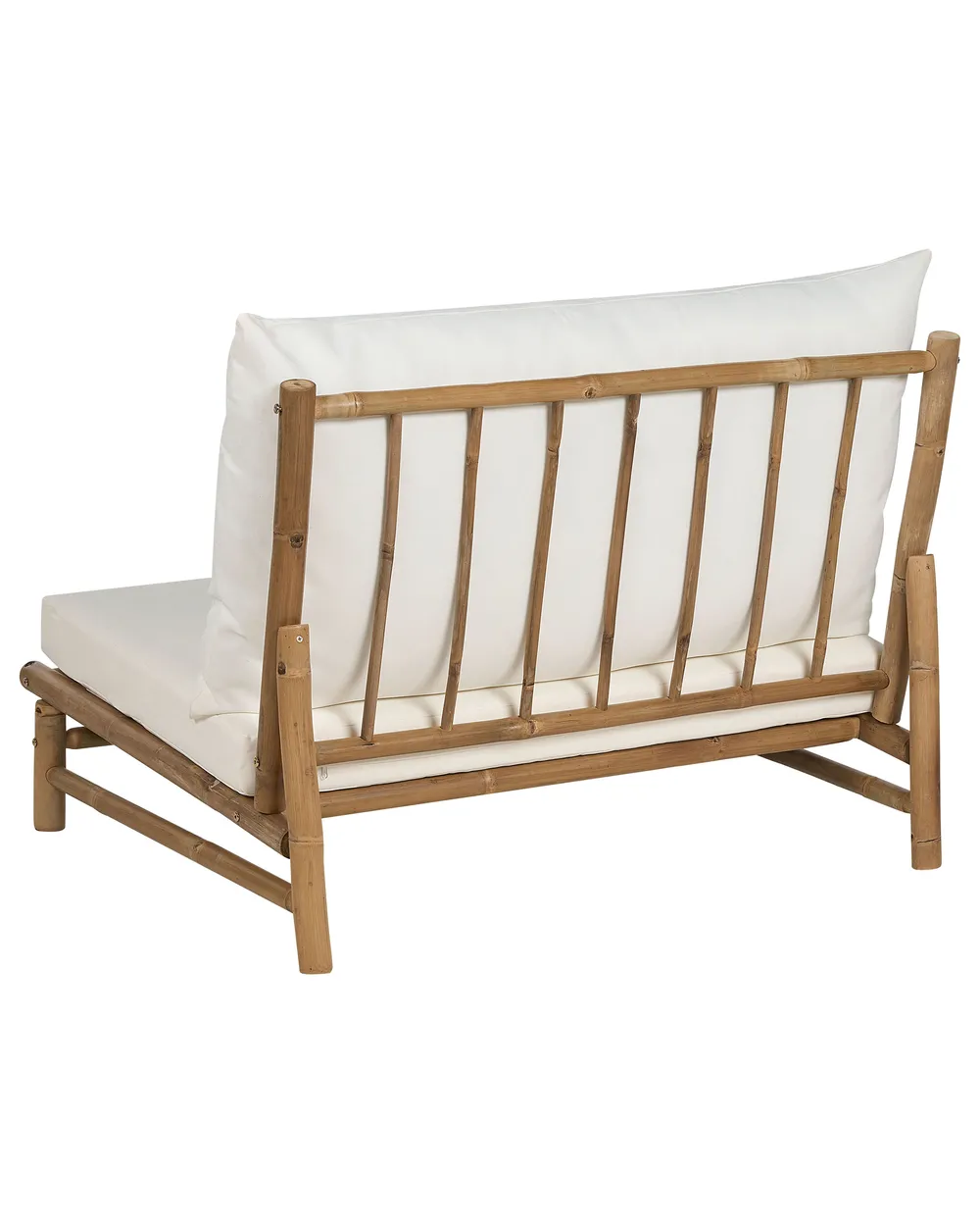 Set of 2 Garden Chairs with Cushions TODI Bamboo Off-White_872768