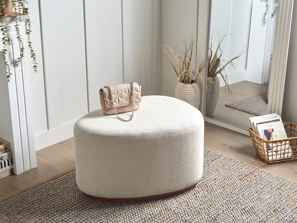 Pouffe SACO Fabric Light Beige
