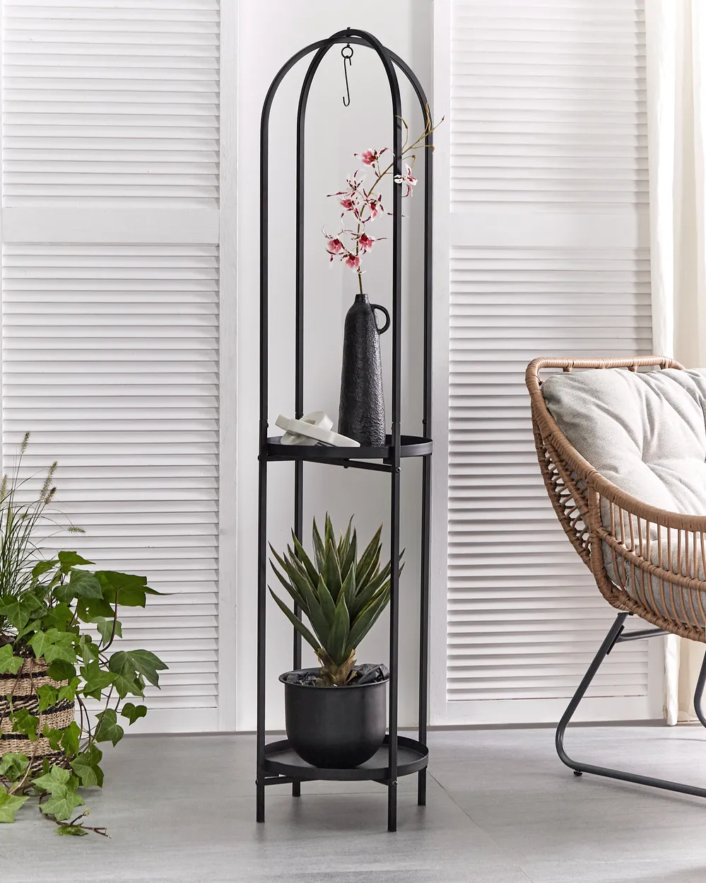 Plant Stand TAMARIX 35 cm Metal Black_942241