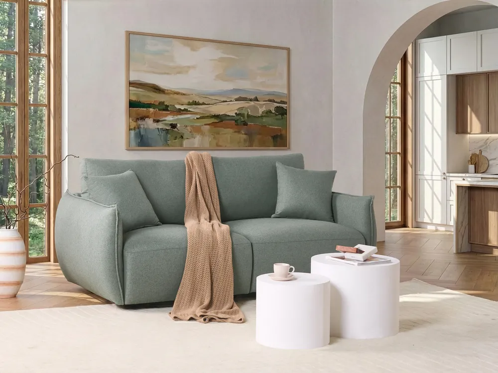 Modular Sofa 2 Seater MESNALI Fabric Green