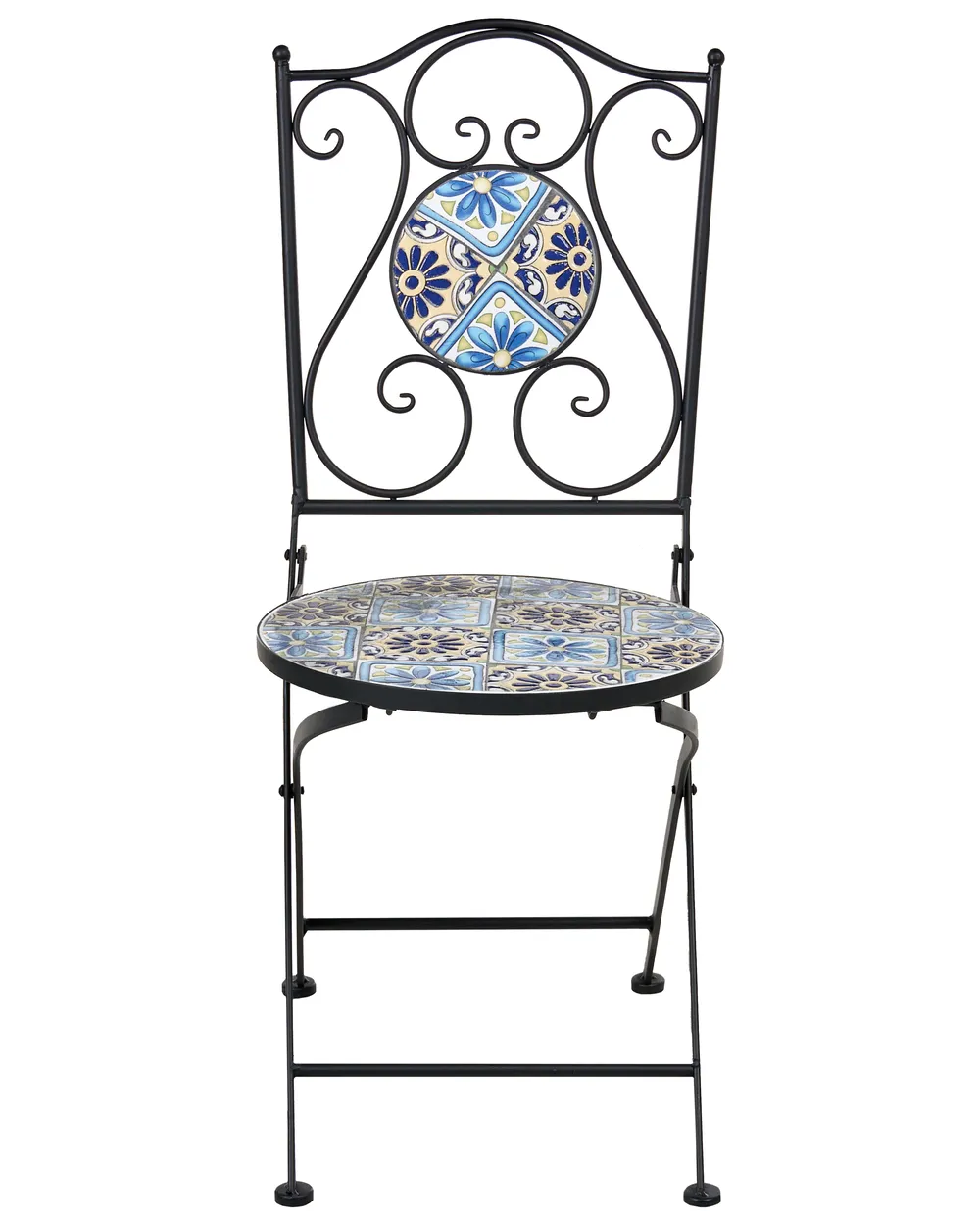 Set of 2 Garden Chairs AGGIUS Folding Metal Black_1021695