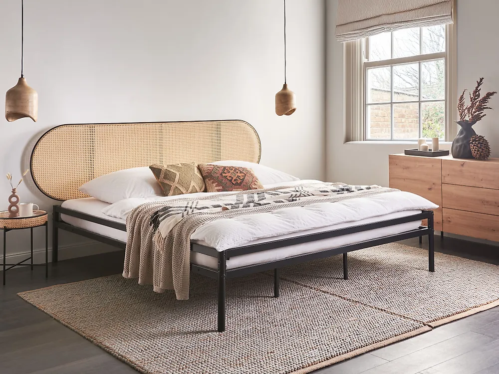 Bed PE Rattan BOULIN 180 x 200 cm (EU Super King) Black_1184072