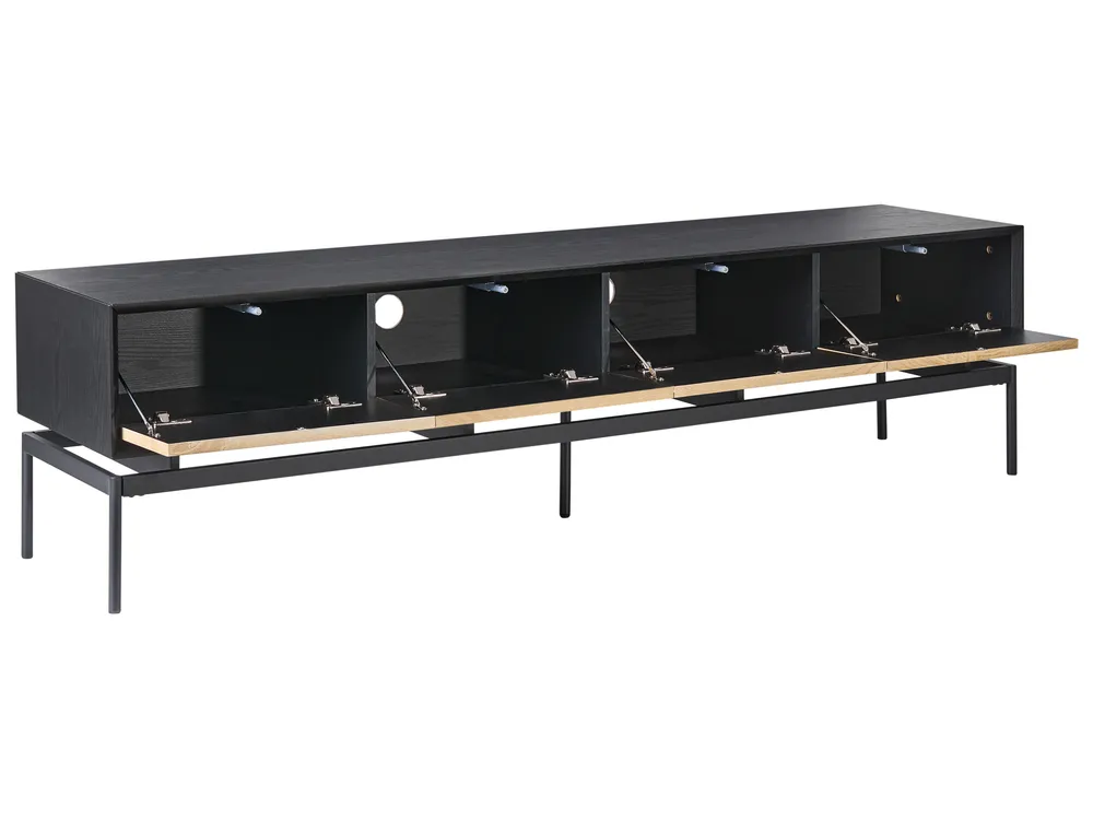 TV-bänk LANCELIN Svart/ Ljusbrun_1057135