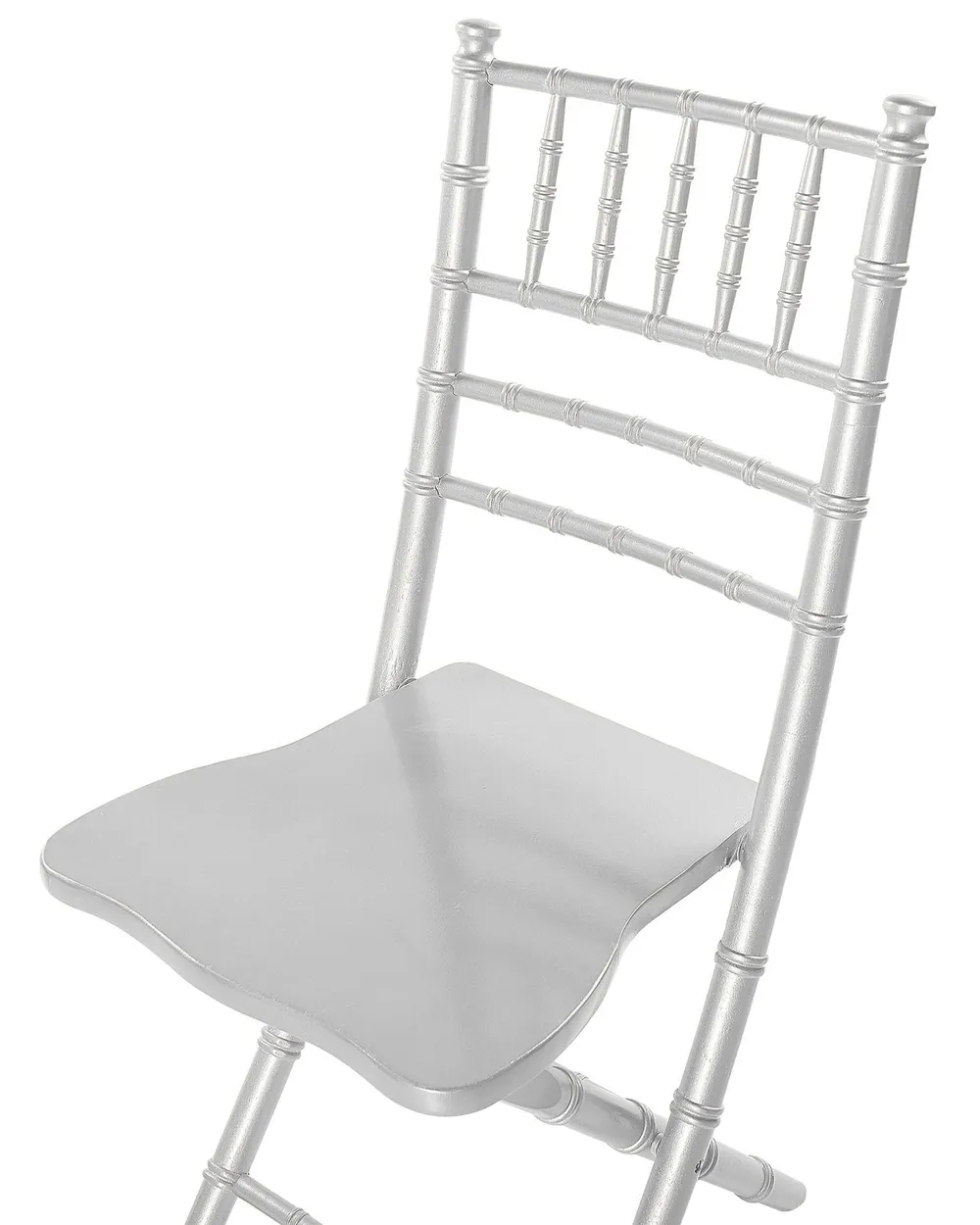 Set of 4 Dining Chairs Folding MACHIAS Beechwood Silver_775183