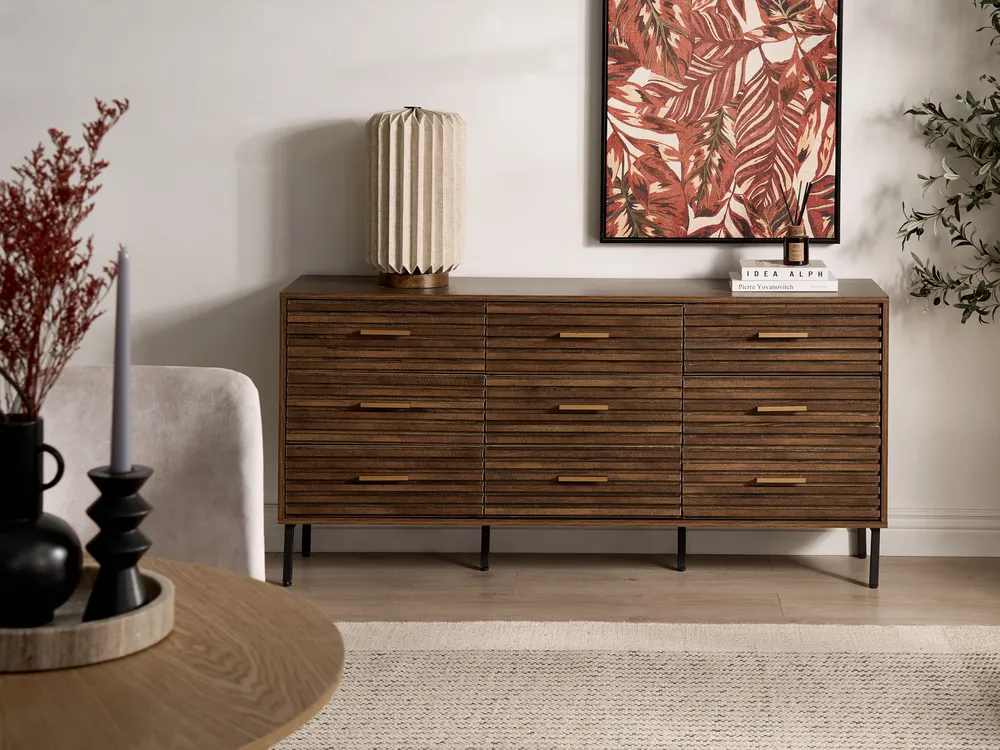 9 Drawer Chest KEITH Dark Brown