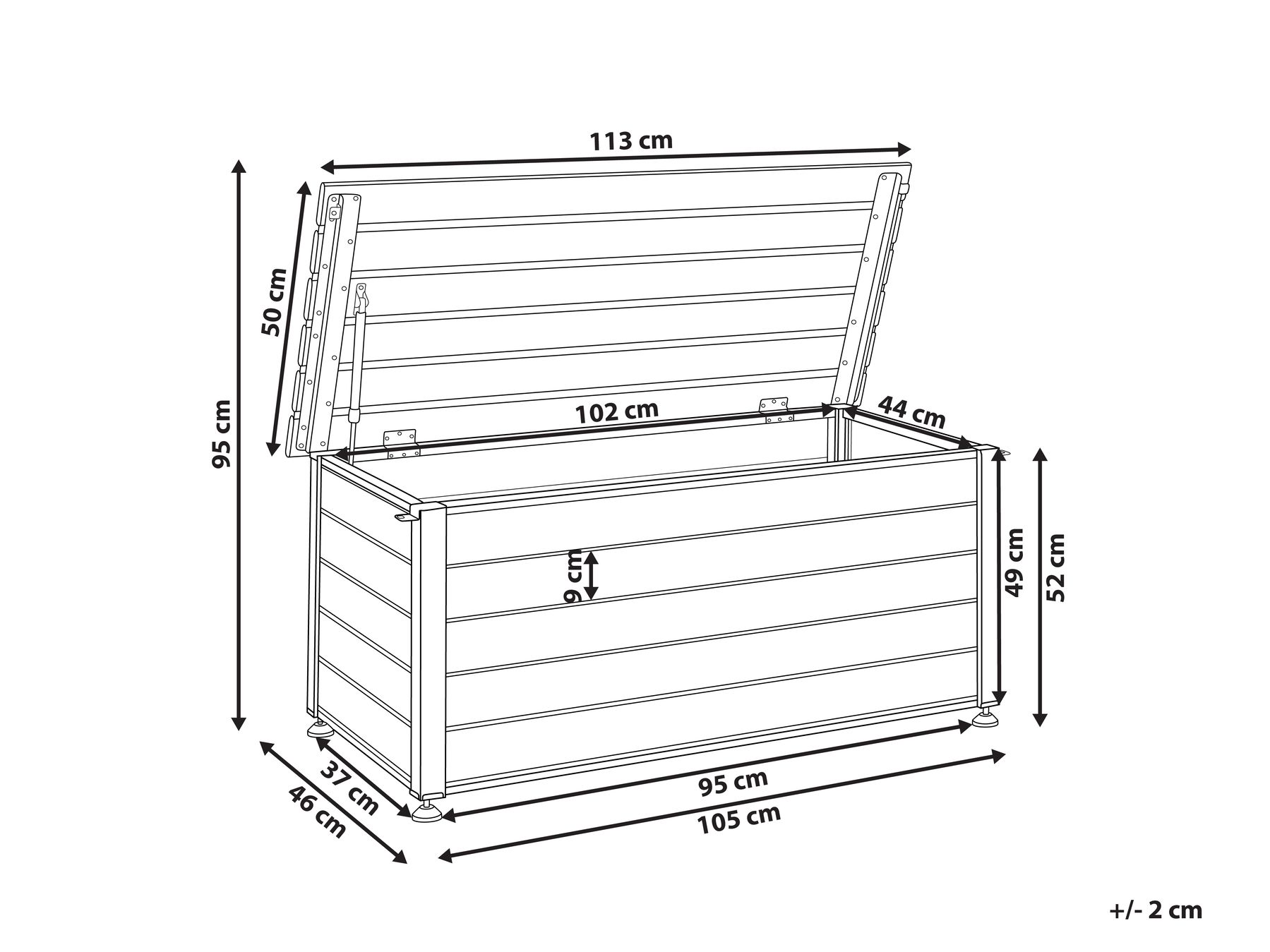 Storage Box CAMPALTO 113 cm 50 cm Metal Dark Grey_937962