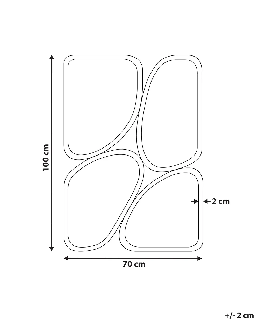 Wall Mirror DIANCEY 70 cm 100 cm Metal Gold_900171