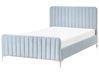 Bed Velvet LUNAN 120 x 200 cm (EU Small Double) Light Blue