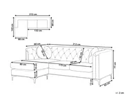 Corner Sofa 3 Seater FLEN Velvet Grey Right Hand_767589