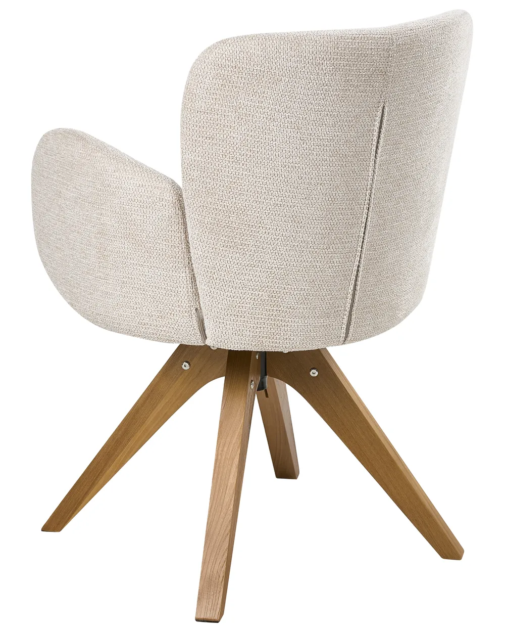 Set of 2 Dining Chairs Swivel JEAN Fabric Light Beige_1037989
