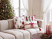 Set of 3 Decorative Cushions XAVIA 30 x 50 cm 45 x 45 cm White Christmas Motif_1164594