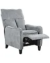 Recliner Chair ROYSTON with Footrest Fabric Grey