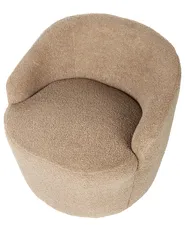 Swivel Armchair DAVIK Boucle Taupe_943664