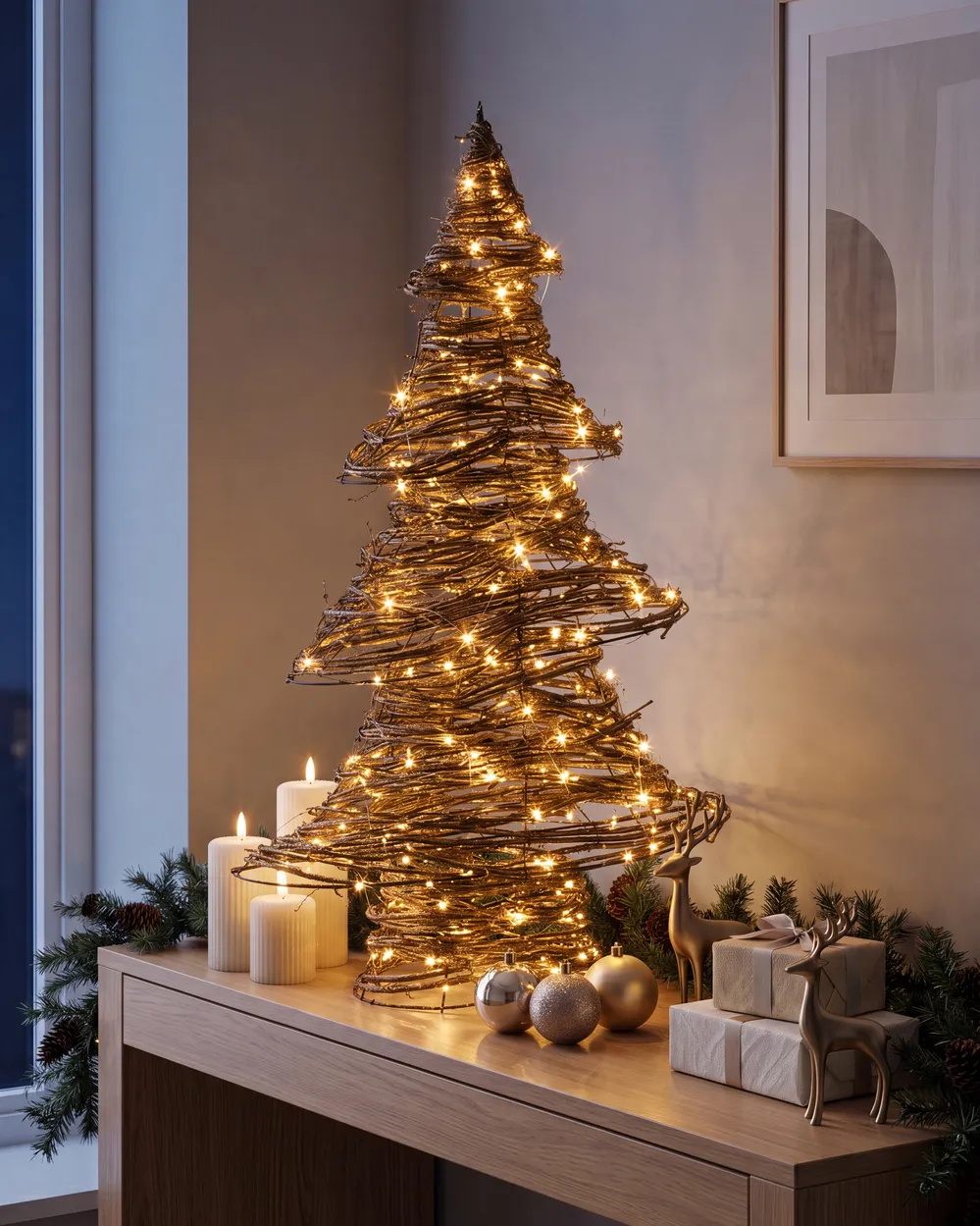 Christmas Decoration LED FURESO 60 cm Christmas Tree Natural_1144699