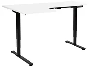 Elektriskt justerbart hörnskrivbord DESTINES 160 cm 109 cm Vit/ Svart Vänstervänd_927803