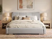 Bed Fabric NANTES 180 x 200 cm (EU Super King) Light Grey_1178523