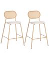 Set of 2 Bar Chairs ADAVER Light Brown