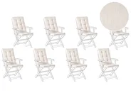 Set of 8 Back/Seat Cushions MAUI PREMIUM Light Beige_988941