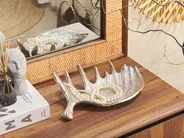Trinket Dish Moose Antler CARTHAGE Metal Silver_823010