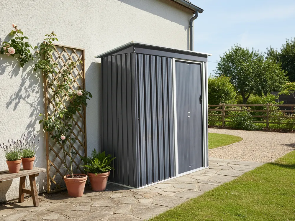 Garden Shed AISONE 150 cm 89 cm Graphite Grey