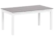 Garden Corner Sofa with Table 5 Seater MESSINA Metal Sand Beige Left Hand_932086