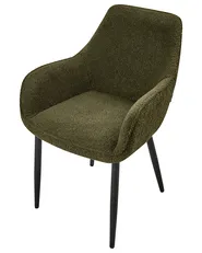 Set med 2 matstolar ALDEN Bouclé Mörkgrön_877519