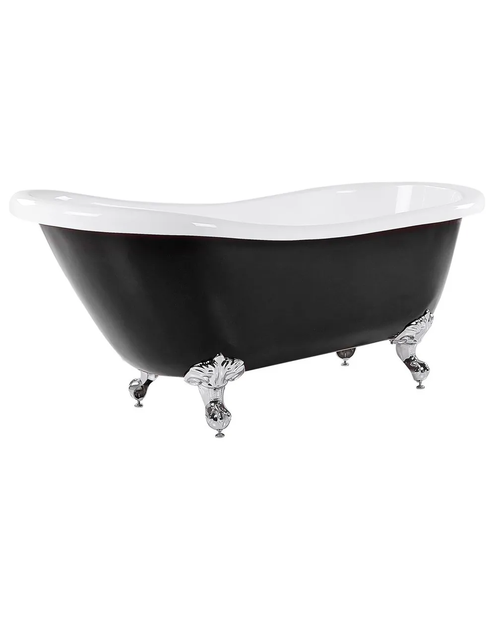 Fristående badkar CAYMAN 1700 x 760 mm Svart/ Vit_817181