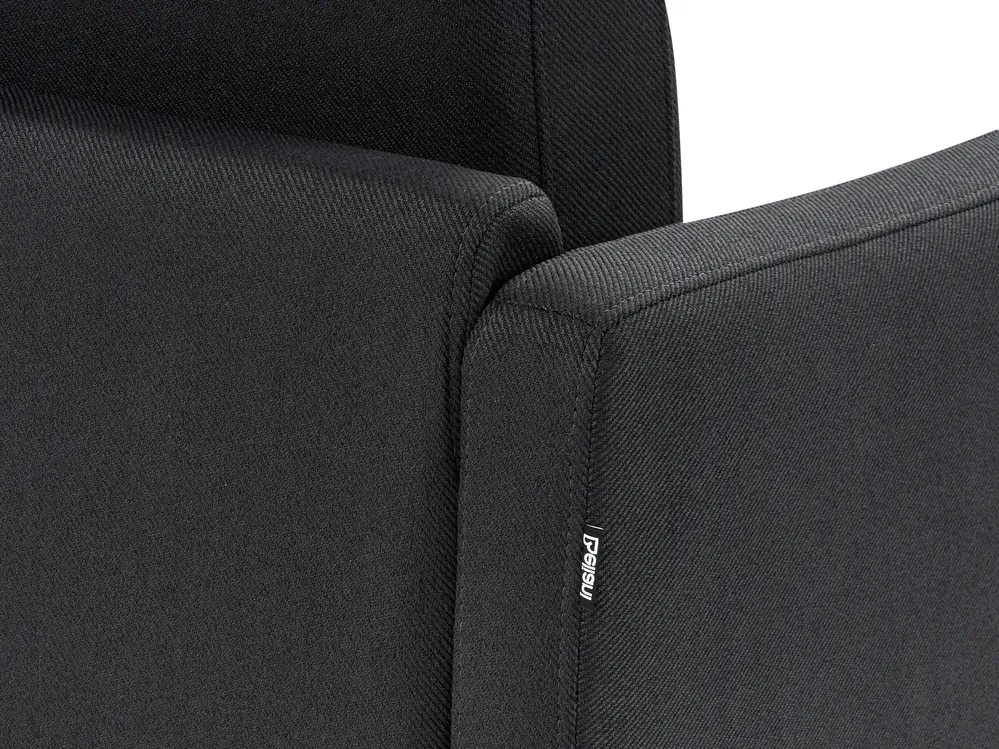 Corner Sofa 2 Seater BREDA Fabric Black Left Hand_946117