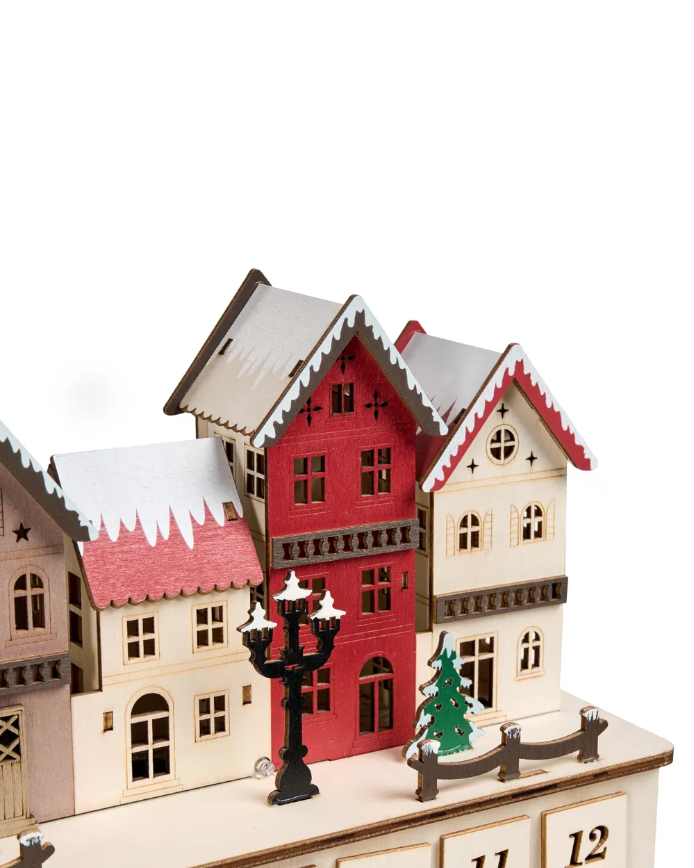 Julpynt LED VISTERFLO 24 cm Adventskalender Ljusbrun_1017225