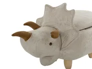 Storage Animal Stool TRICERATOPS Dinosaur Fabric Light Grey_750813