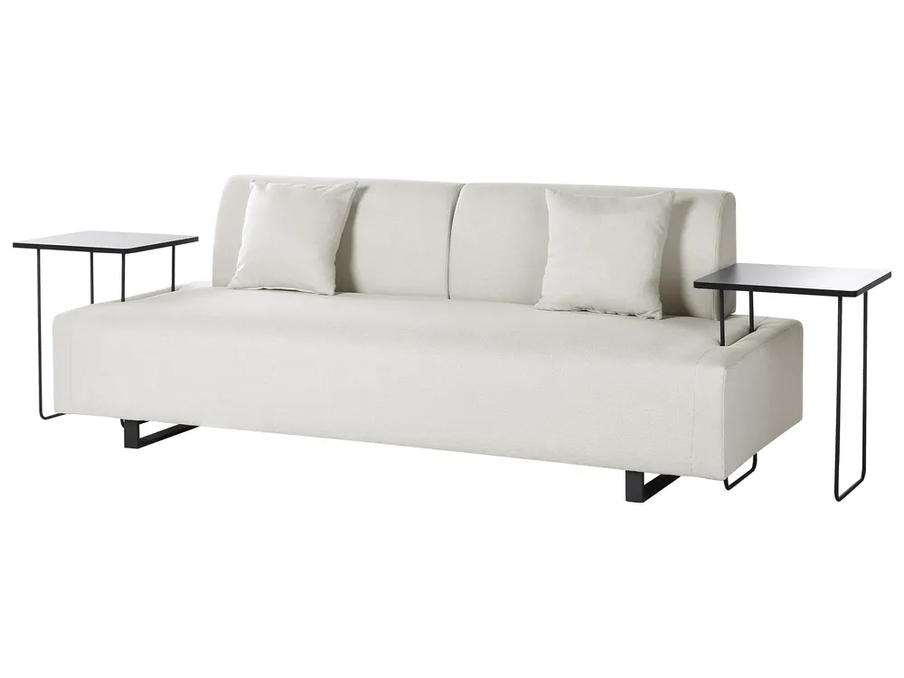 Sofa 3 Seater SOKNA with Tables Fabric Off-White