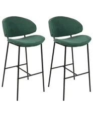 Set of 2 Bar Chairs KIANA Dark Green_908114