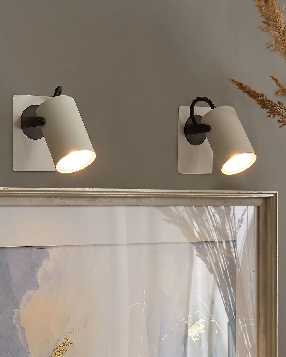 Set med 2 spotlightlampor KLIP Justerbar Metall Vit_1178274