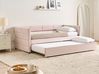Trundle Bed Velvet CHAVONNE 90 x 200 cm (EU Single) Pink