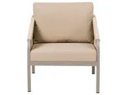 Trädgårdssoffgrupp med bord 5-sits MURATO Metall Beige_1023492