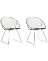 Set of 2 Dining Chairs AURORA Metal Silver