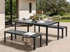 Garden Dining Set with Benches 6 Seater NARDO Black