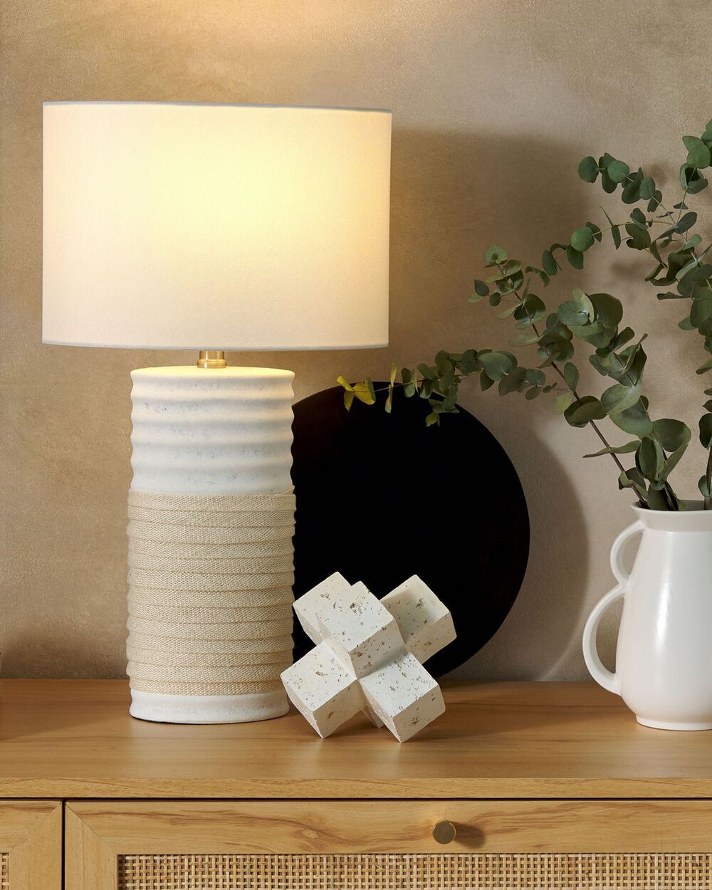 Bordlampe NAVIA Porselen Lys beige