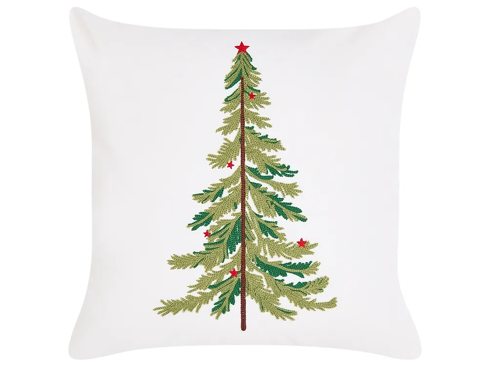 Koristetyynysetti 3 kpl ZIVEN 30 x 50 cm 45 x 45 cm Puuvilla Valkoinen Joulukuvio_1164558