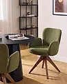 Set of 2 Dining Chairs Swivel JEAN Fabric Green