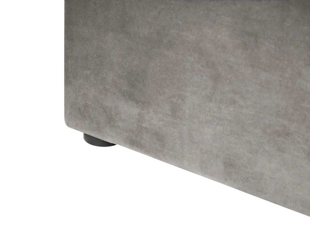 Ottoman Bed LUBBON Velvet Light Grey 180 x 200 cm (EU Super King)_1080582
