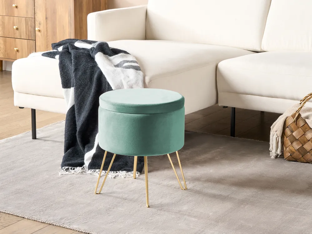Storage Pouffe SILAS Velvet Mint Green