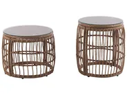 Garden Lounge Set with Table 4 Seater RAVELLO PE Rattan Natural_777332