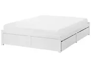 Bed with Storage Drawers without Headboard BRUX White 180 x 200 cm (EU Super King)_1028772