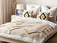 Blanket JAUNPUR Cotton 130 x 180 cm Beige_1178867
