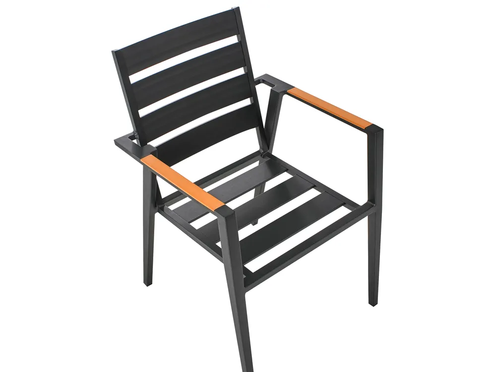 Garden Dining Set 4 Seater MALETTO/TAVIANO with Cushions Metal Black_993872