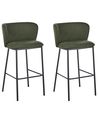 Set of 2 Bar Chairs MINA Dark Green