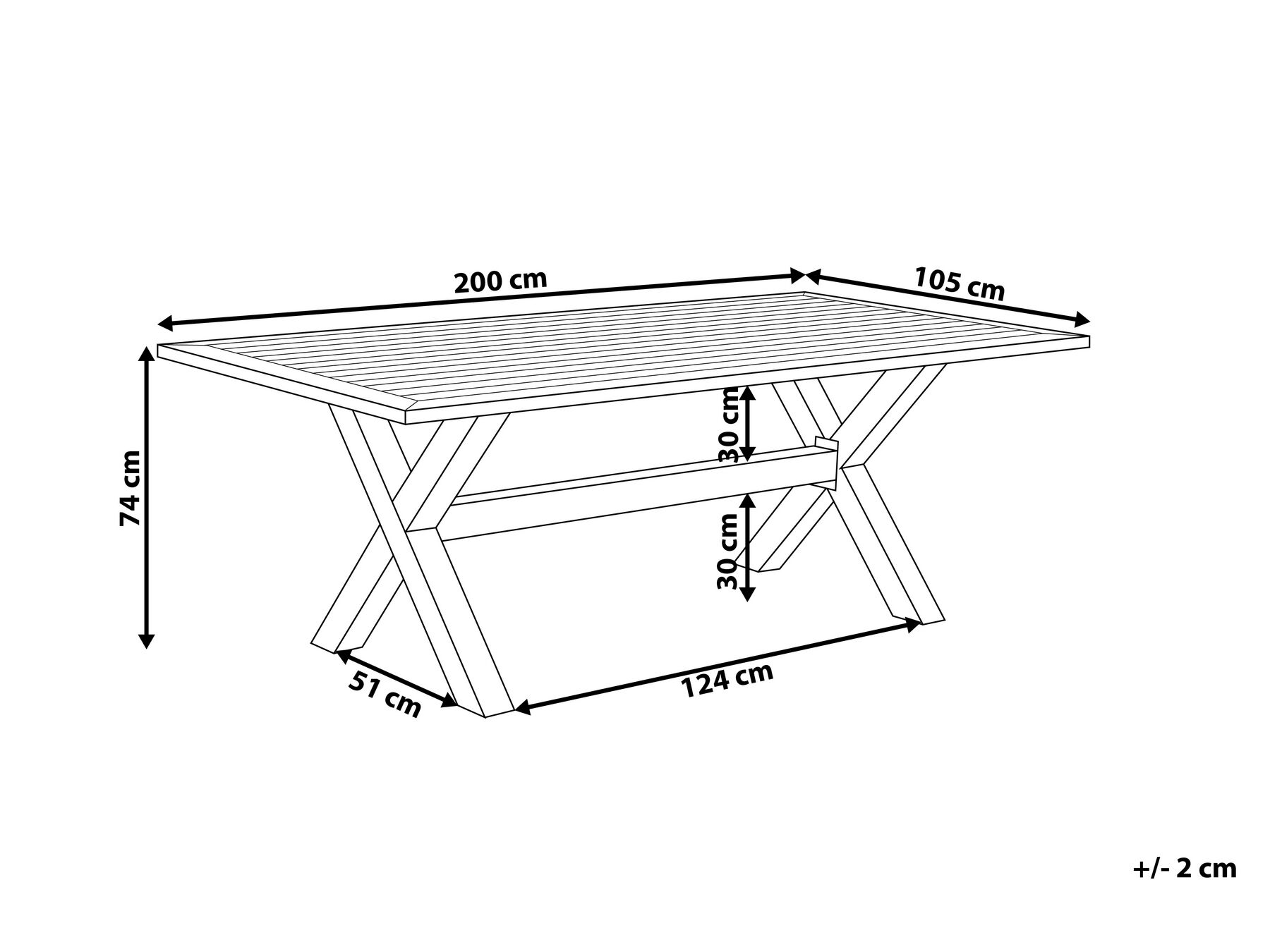 Garden Dining Table CASCAIS 200 cm 105 cm Metal Grey_740274