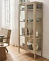 Skap med glassdører HARTY 80 cm Metall Beige