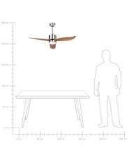 Ceiling Fan with Light MAHAUT with Remote LED Light Brown_1032015